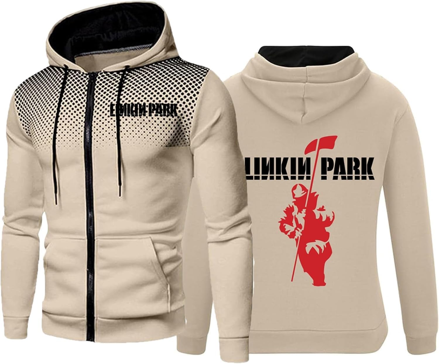 TUIAIFA Full Zip Up Pullover Hoodies for Linkin Park Mens Sweatshirts Leisure Jackets Plus Size Hoody Sportswear Workwear Outerwear with Pockets(G,4XL)