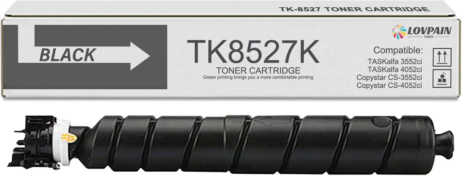 TK-8527 TK8527 Toner Cartridge (1-Pack, Black) - Lovn Compatible TK-8527K Toner Cartridge (25,500 Pages) Replacement for Kyocera Copystar CS-3552ci CS-4052ci & TASKalfa 3552ci 4052ci Color Printer