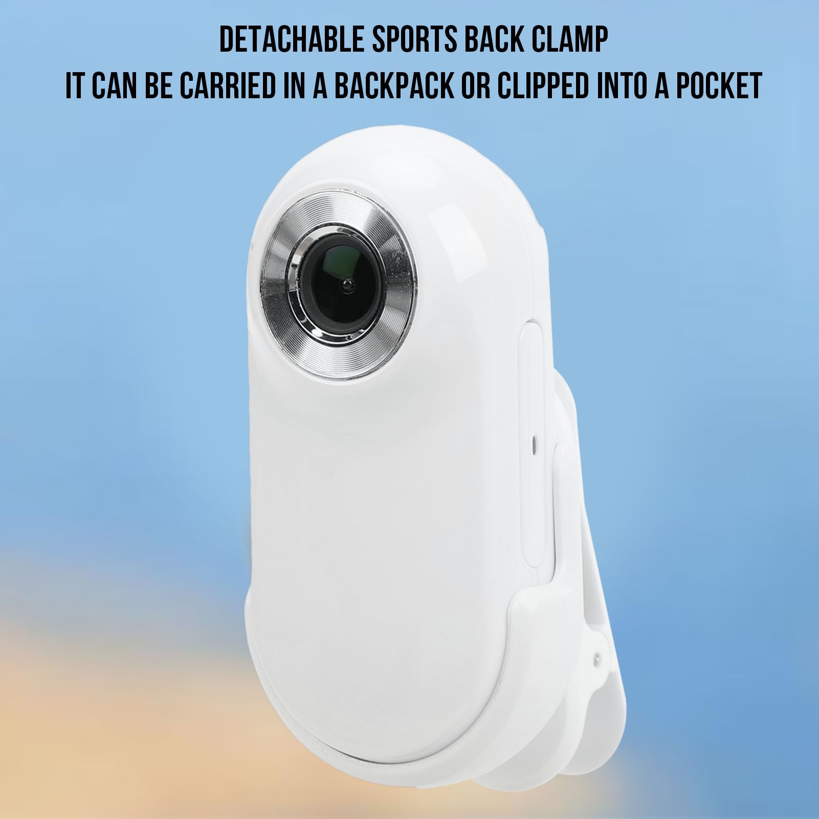 Fotocamera per Pollice con Schermo, Action Camera HD 1080P per Registrazione Video, Scheda di Memoria da 128 GB, Morsetto Posteriore con Cordino Magnetico, Lettore di Schede OTG, (Bianca)