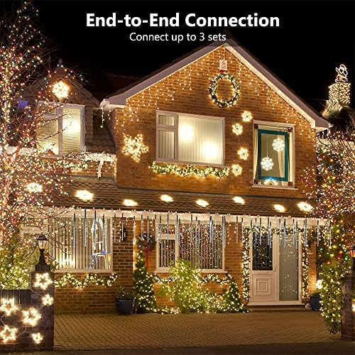 11.8 inch 10 Tubes 240 LED Meteor Shower Raindrop Lights Cascading Lights LED Icicle Lights Falling Raindrop Lights for Holiday Party Wedding Christmas Tree Decoration (White)