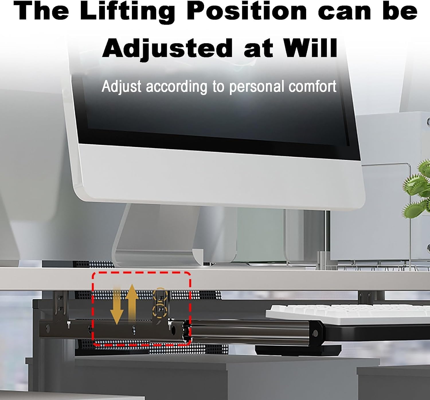 Bandeja para teclado debajo del escritorio de 650 x 250 mm, soporte para teclado de computadora, fácil instalación, no requiere taladrar, ideal para el hogar y la oficina, diseño ergonómico para una