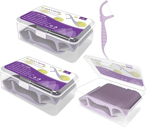 Holy Rose Holy rose - Palillos de hilo dental portátil, 3 cajas de 50 cajas, hilo dental de doble línea, 150 unidades, sabor menta, herramienta