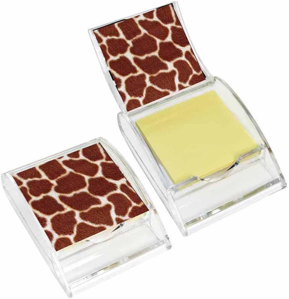 Giraffe Print Sticky Note Holder - Wildlife Animal Theme Design - Stationery Gift - Office Business School Supplies