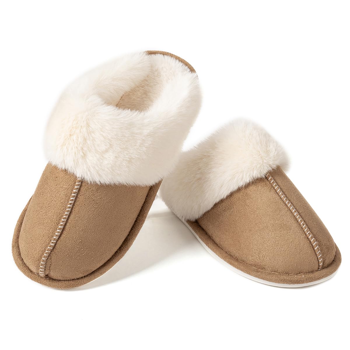 Womens Slippers Soft Plush Winter Warm House Shoes Slip on Fluffy Fur Slippers