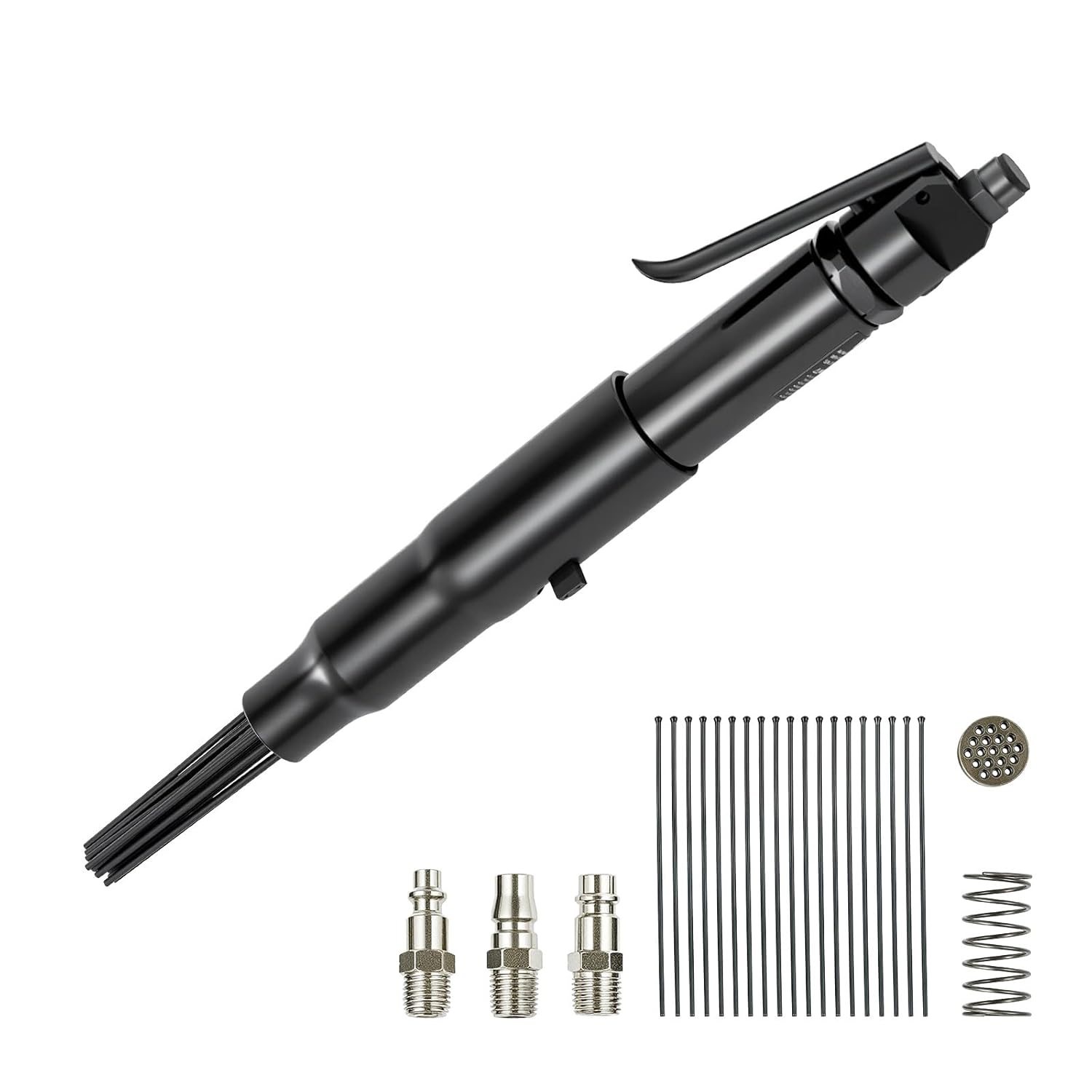 VEVOR Air Needle Scaler, 3400BPM Pneumatic Scaler for Rust Paint Removal - with 3-Speed Adjustment, 19 Hardened Needles & 3 Air Nozzle Connectors - Lightweight, Compact & Ergonomic Grip