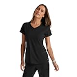 Grey's Anatomy Spandex Stretch Direct - Bolt Scrub Top for Women, V-Neck Women's Scrub Top