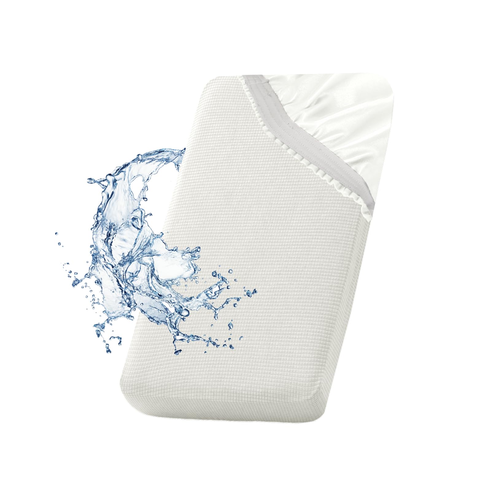 SYLC Waterproof Sofa Cushion Cover, Non-slip Sofa Seat Cushion Covers with Ties, Stretch Couch Cushion Covers Replacement (Ivory,W 130-160 cm, D 70-85 cm) โ image 1