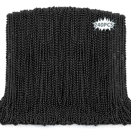 EOBOH Black Beads, 240PCS New Years Eve Black Necklaces Accessories,
