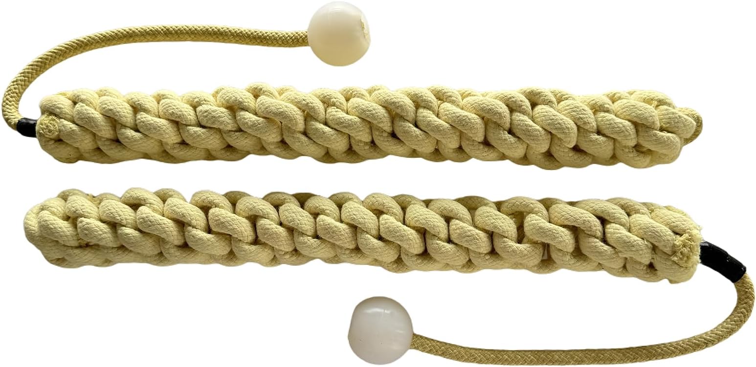 Fire Juggling Sideshow Performers Circus Flow Art Props Pyro Dance Poi Spinning Static Rope Handle Fire Snake Poi - Set of 2