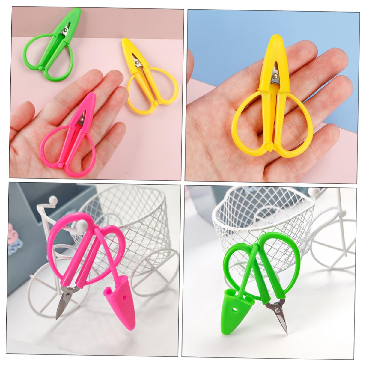 TEHAUX 18pièces Mini Ciseaux De Couture Avec Couvercle Ciseaux Portables Inoxydable Pour Tissus Broderie Et Artisanat