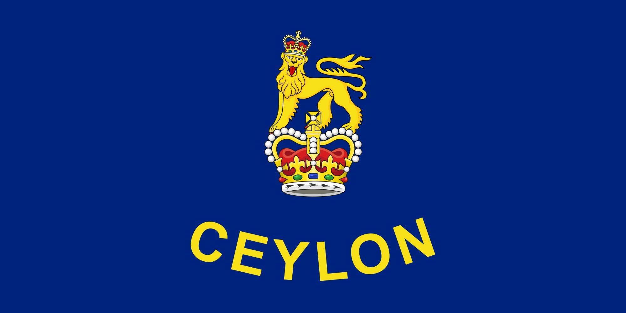 Drapeau gouverneur général de Ceylan 1952-1972 grand format pour mât extérieur
