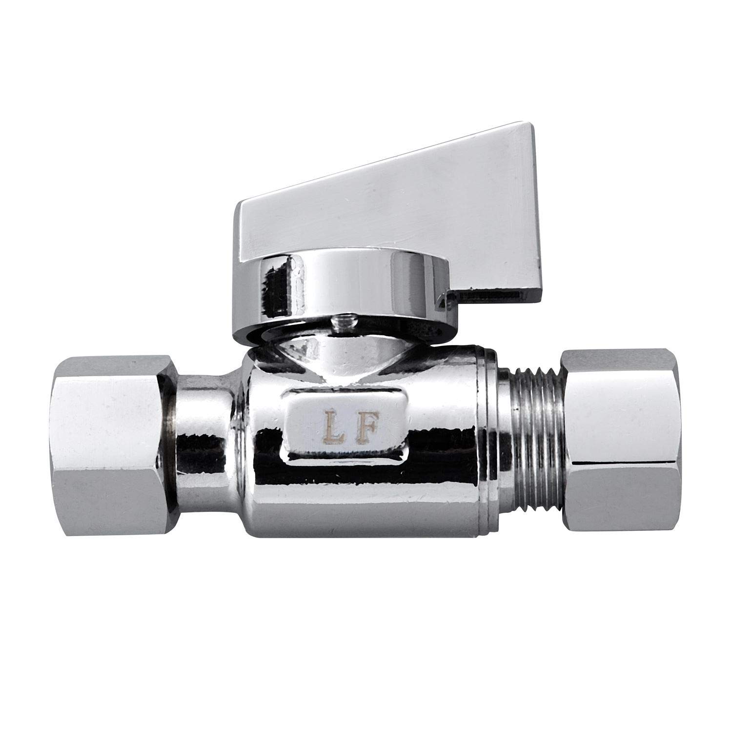 Confezione da 4 valvole di arresto ad angolo diritto per acqua e quarto di giro, in ottone cromato senza piombo da 3/8" Comp FIP x 3/8"