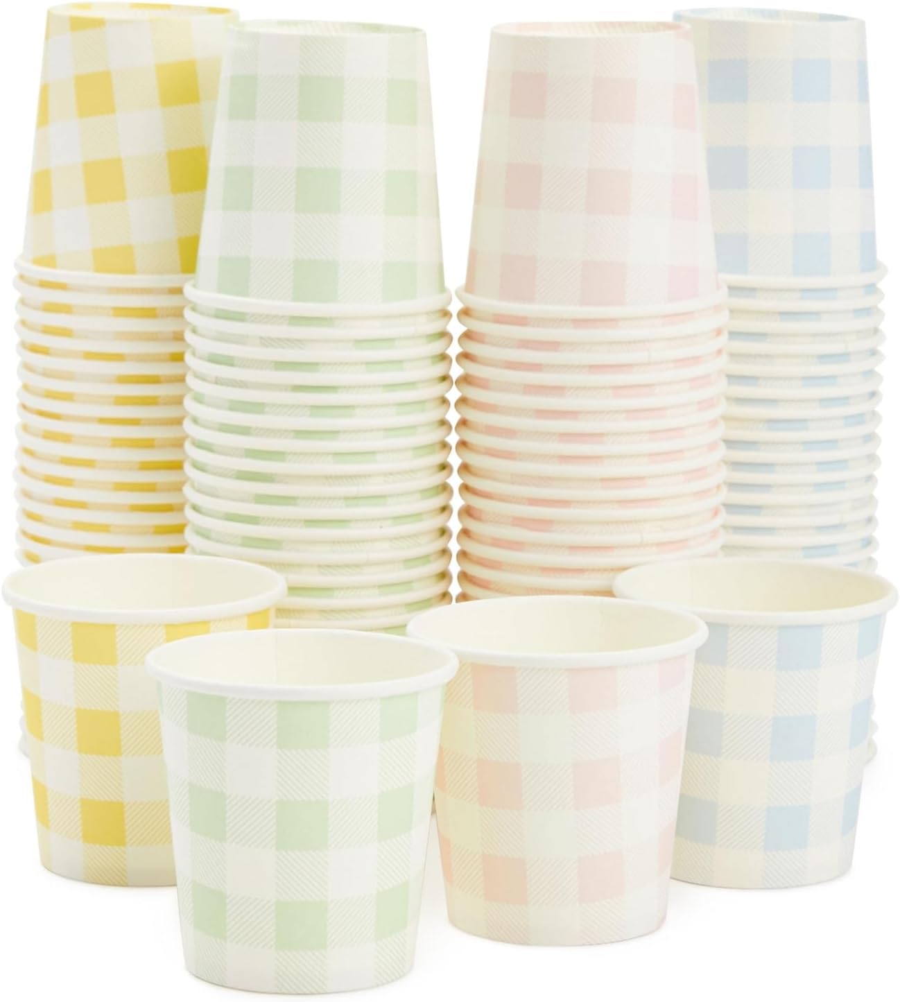 Amazon.com: xo, Fetti Gingham Camp Paper Cups - 12 oz, 24 pcs | Green ...