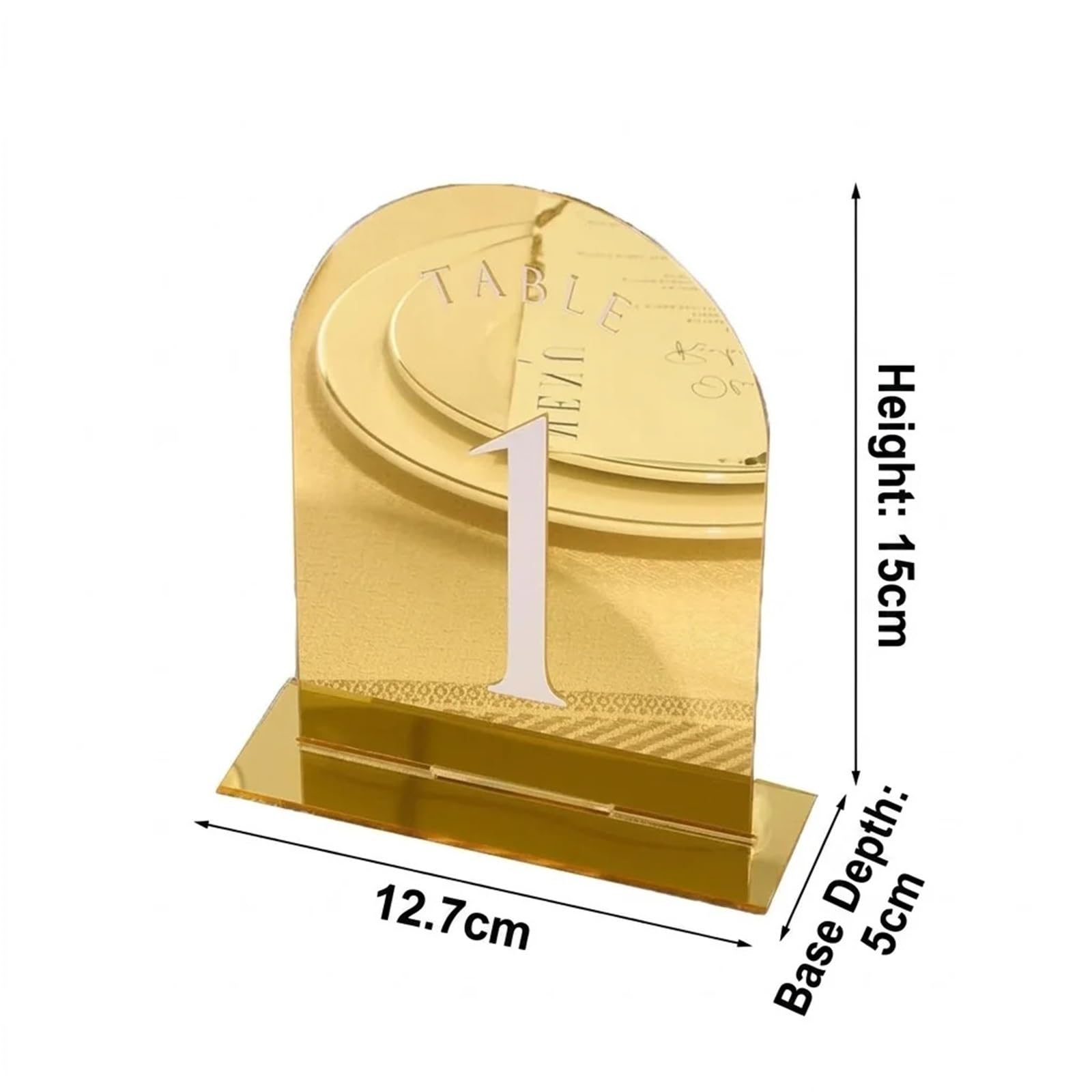 Arche Acrylique Plaque Numéros De Table En Arc Acrylique Doré 1-10 Avec Support, Ensemble De Signes De Numéros De Table De Mariage 10 Pièces(Color2)