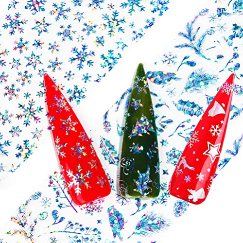 Lurrose 30Pcs Weihnachten Nagelkunst Aufkleber Schneeflocke Nagelaufkleber Weihnachten Maniküre Aufkleber für Frauen… – Bild 5