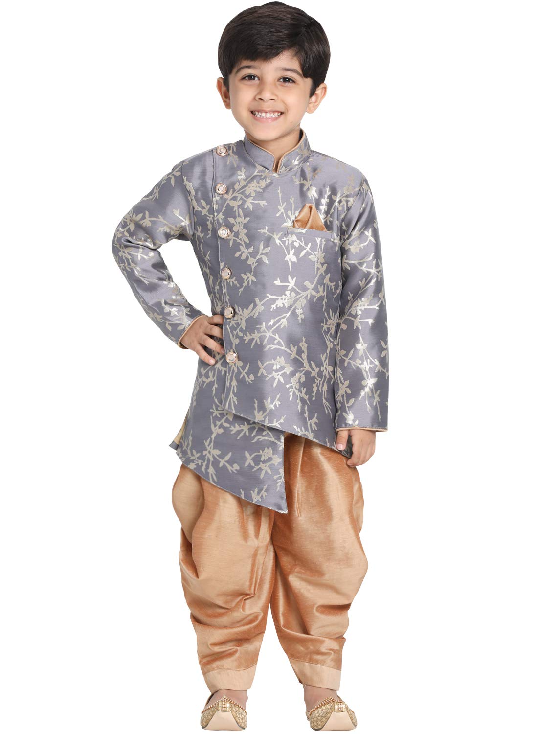 JBN CreationBoys' Cotton Silk Blend Sherwani Set