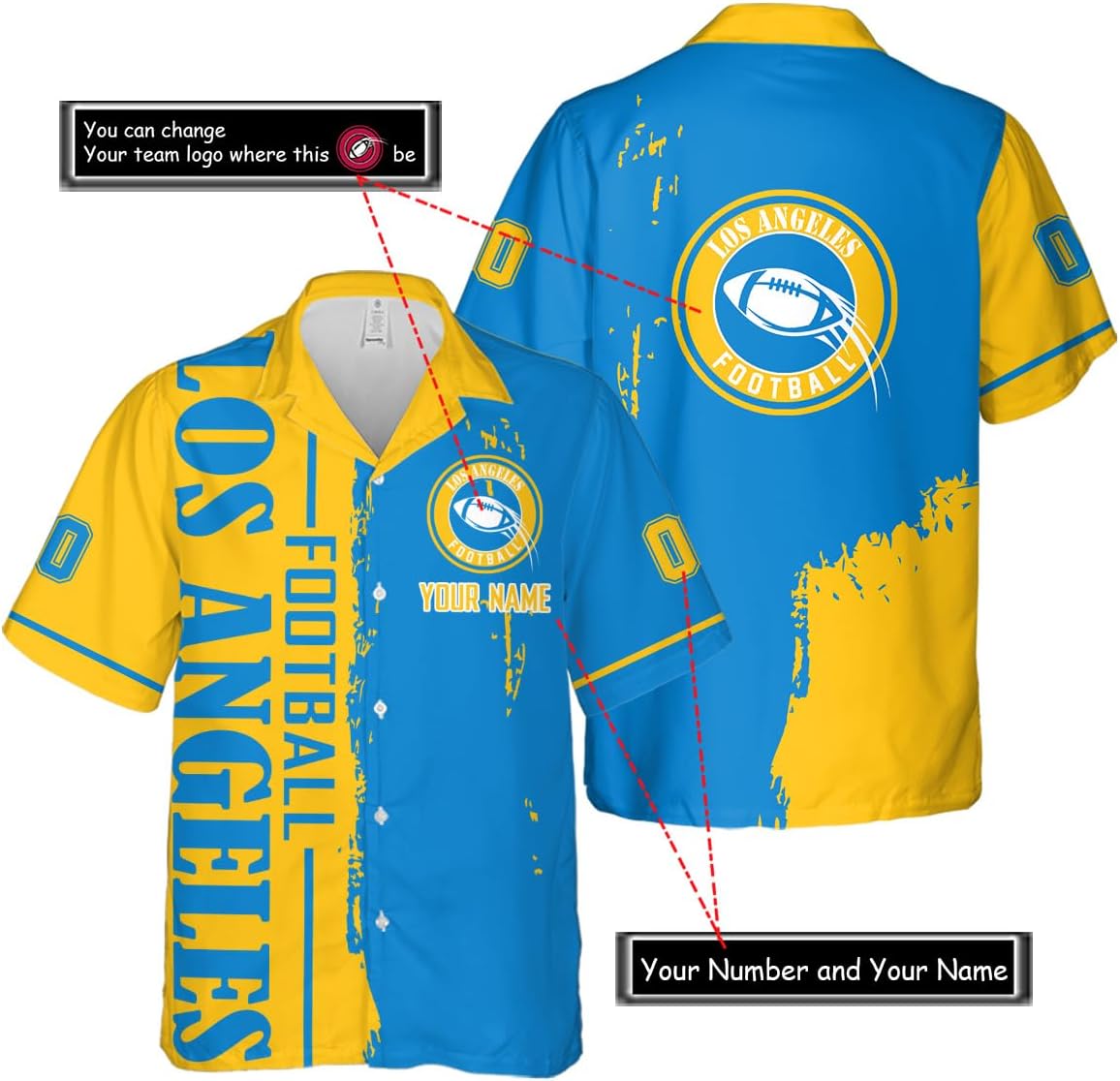 Discover Personalized Los Angeles Football Team Chargers Hawaiian Shirts for Men, Gift for Fan