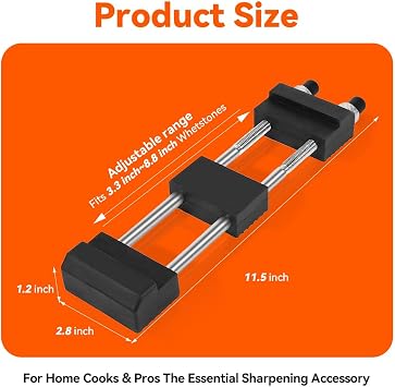 Koja Stainless Steel Whetstone Holder, Non-Slip, Fits 6-8.5 in Stones