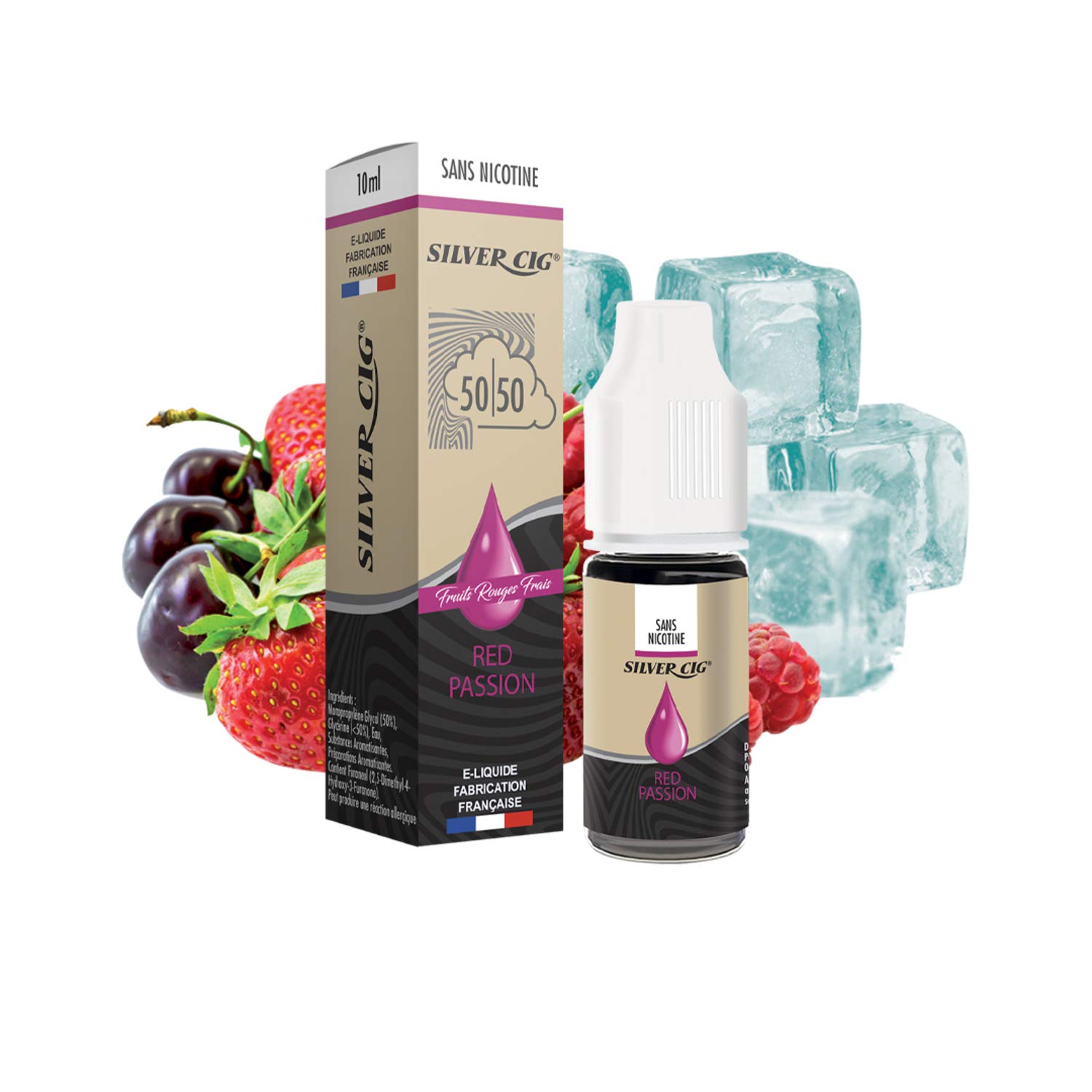 SILVER CIG - E-liquide SilverCig Red Passion Fruits Rouges 0 mg - 50PG/50VG  - Sans Nicotine ni tabac, recharge cigarette lectronique : Amazon.fr:  High-Tech