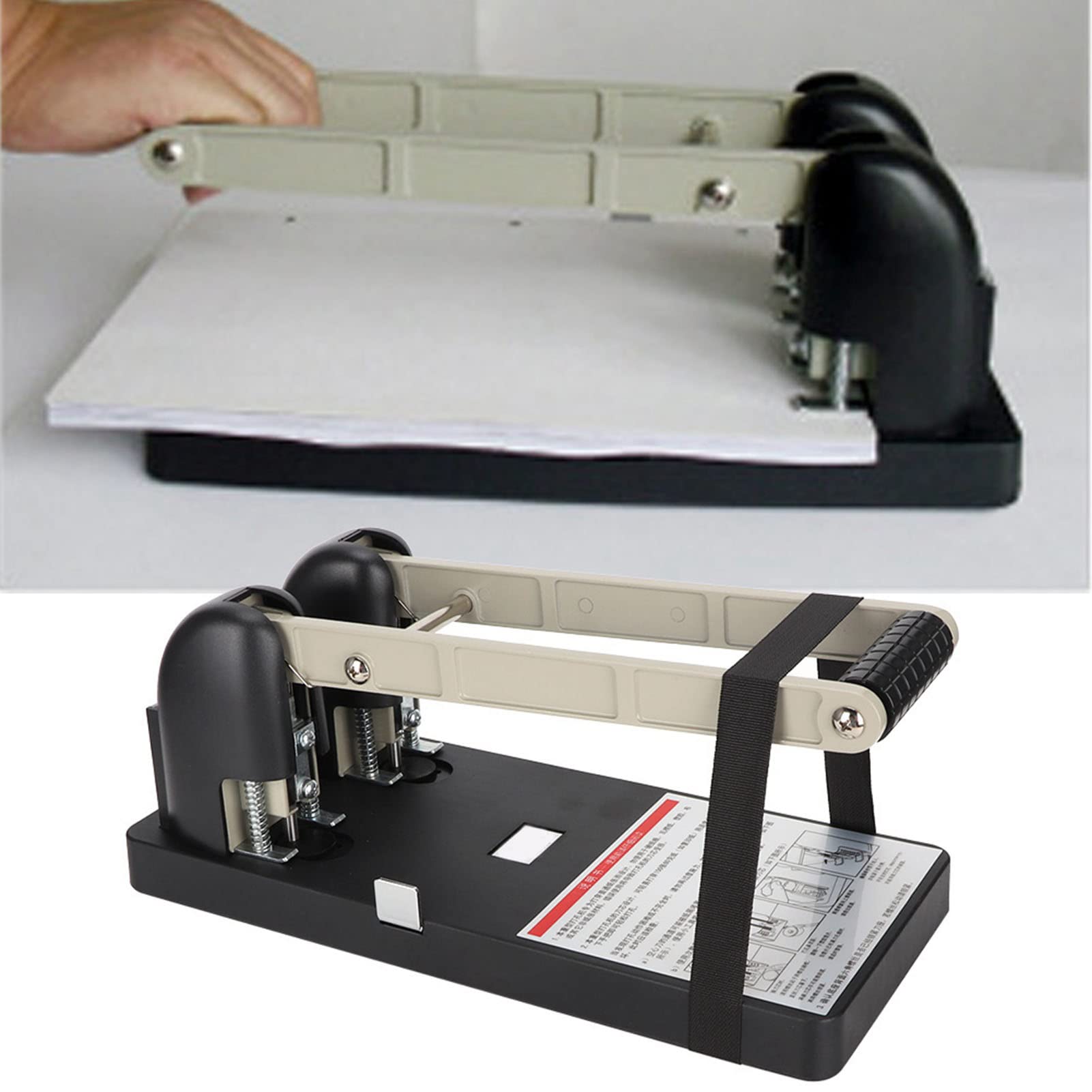 Perforatrice manuale professionale a 2 fori Perforatrice manuale resistente ad alta capacità 150 fogli con impugnatura ergonomica per documenti da ufficio Acciaio Plastica A