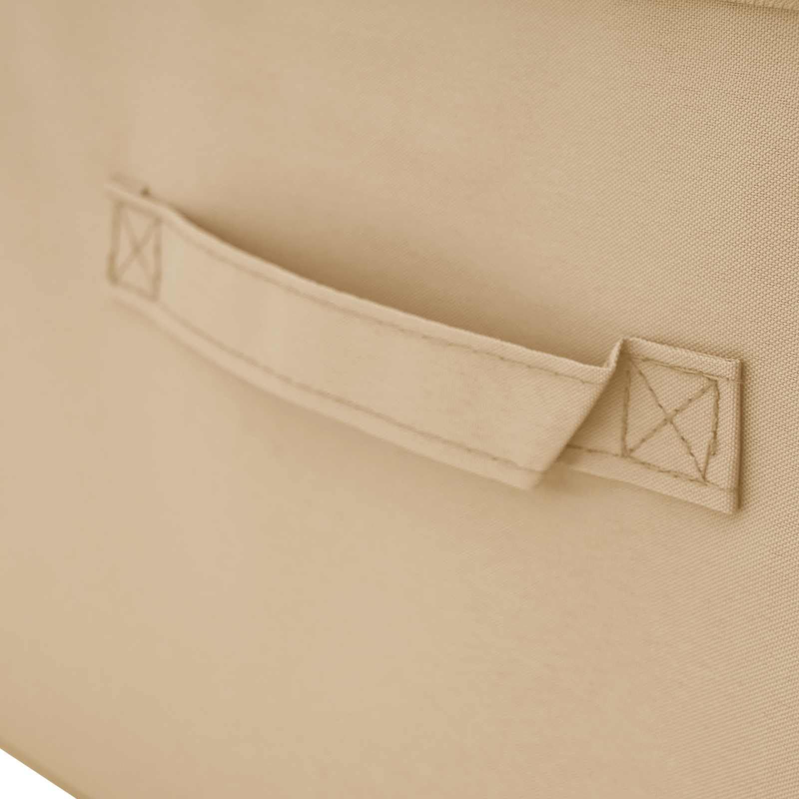 6er Set Aufbewahrungsboxen Creme 50x30x25 cm, Faltbare Ordnungsboxen mit Deckel, Stoffbox für Kleidung, Spielzeug und Schrank, Kleiderbox mit Tragegriffen