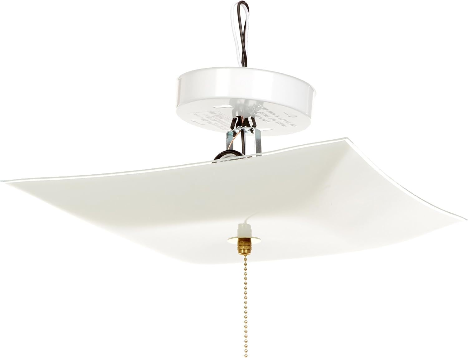 Boston Harbor 5573688 Dimmable Ceiling Light Fixture with Pull Chain, (2) 60/13 W Medium A19/CFL Lamp, White