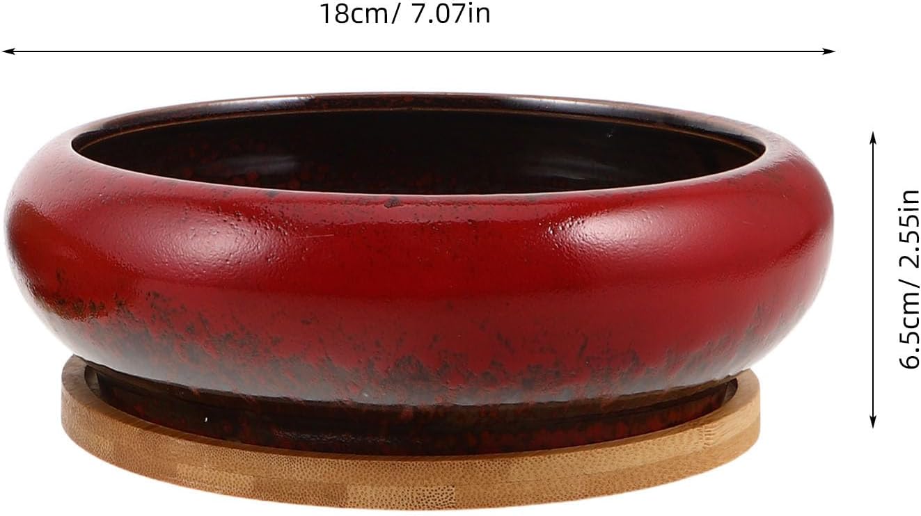 終了】はにわの植木鉢づくり - 匠宿 Toddmomy 2個 窯変流釉復古多肉植物鉢 大容量植木鉢 トレー付き水管理機能 インテリア和風盆栽用 陶製観葉植物プランター室内