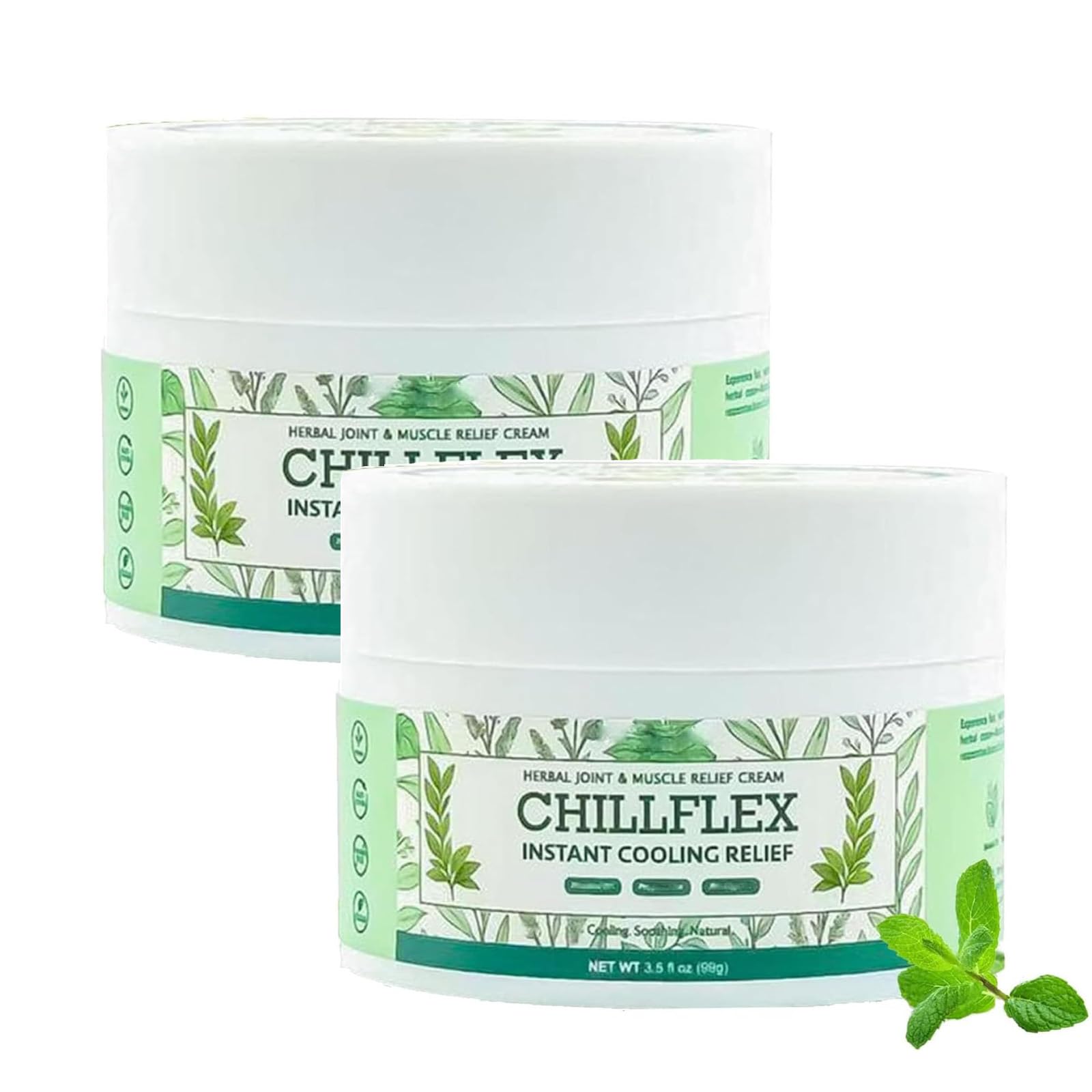 CHILLFLEX Instant Cooling Relief Cream, CHILLFLEX Cream, Soothing Cooling Gel, Natural Ingredients for Joint Care (2pcs)