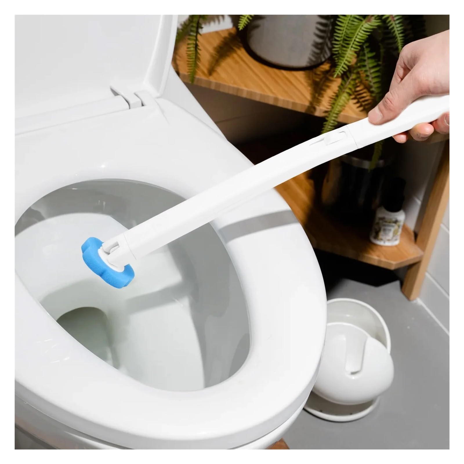 Einweg-WC-Bürsten-Ersatzköpfe mit langem Griff, graues Reinigungszubehör für WC-Bürsten-Set, 30 Stück
