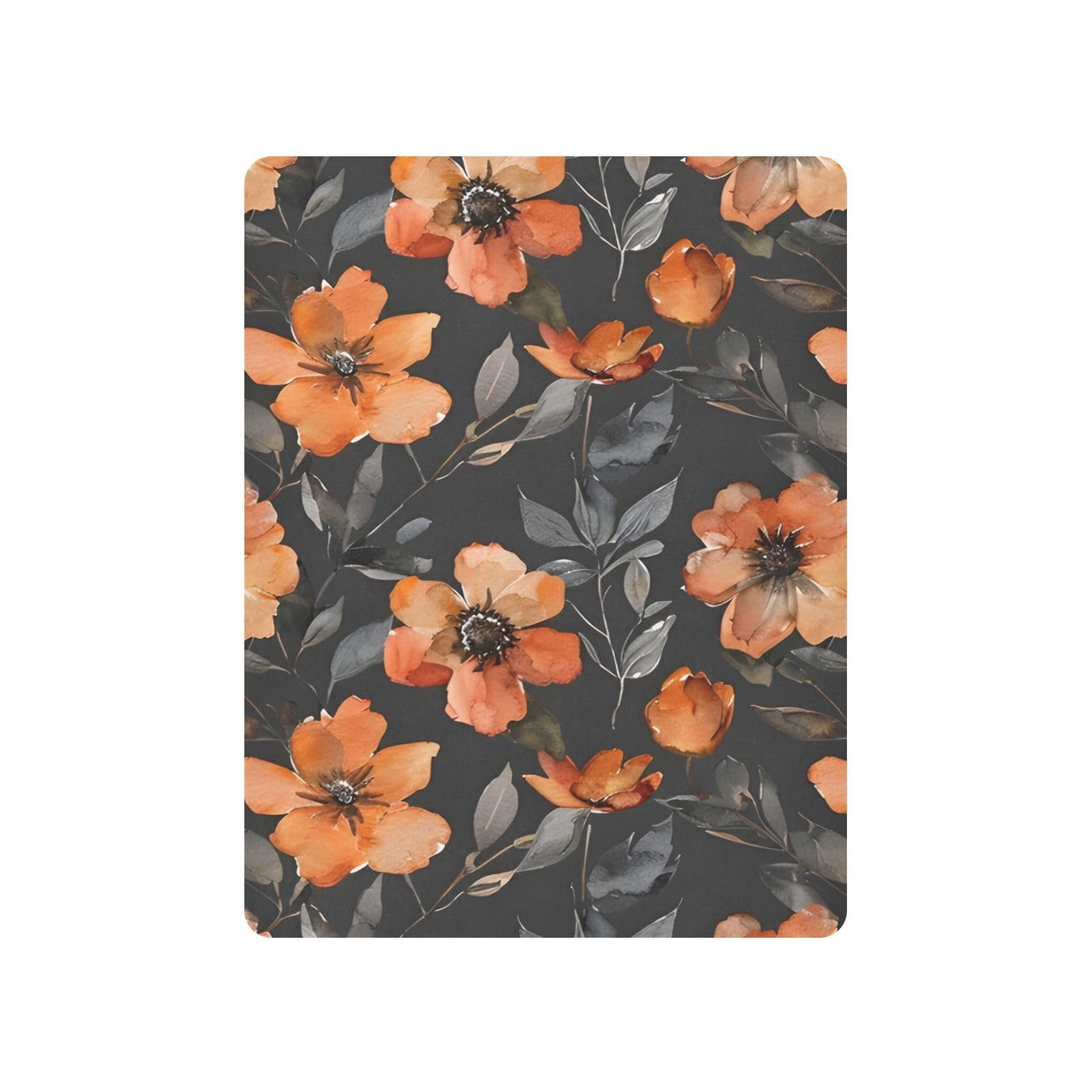 JIPONI Orange Flowers Soft Playard Sheet- Pack & Play Sheets Fitted, Breathable Mattress Cover for Standard Size Play Yard, 39’x27’x5’