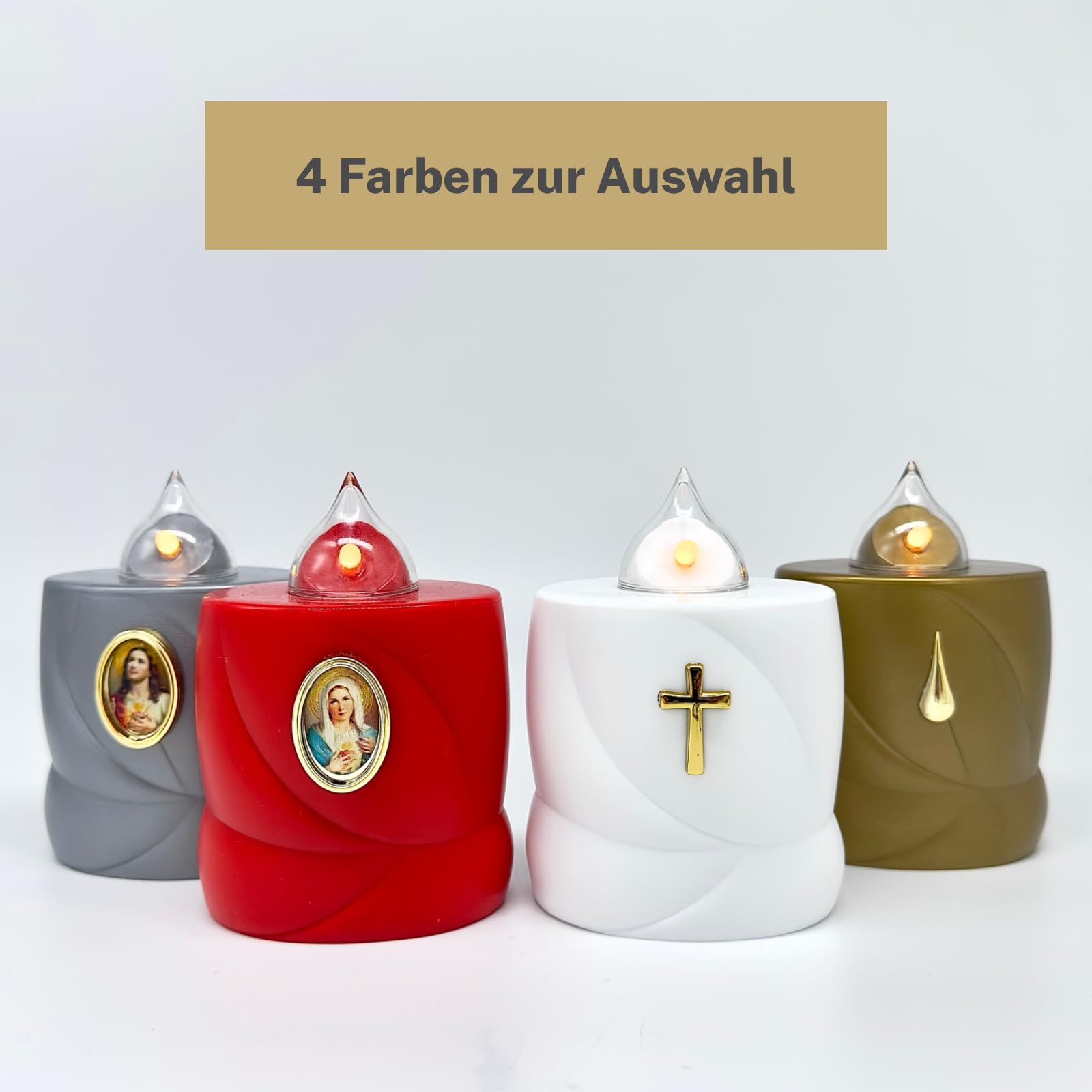 AROBA LED Grave Candle - Flickering Effect - Long Burning Time Up to 200 Days - Reusable - Silver Tear, Silver - Tear, 1 Grabkerze - Image 4