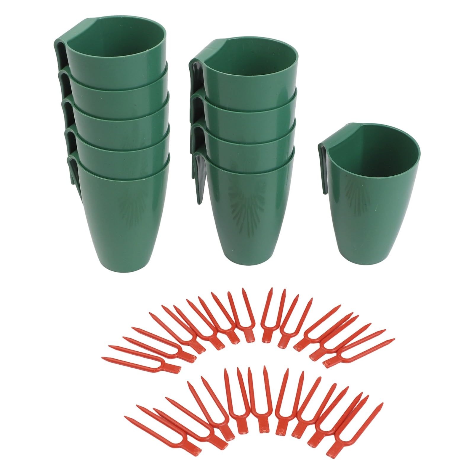 JoyousMall Strawberry Root Propagation Kit with 10 Growing Cups & 20 Planting Forks – Space-Saving Hanging Design for Indoor/Outdoor Gardening, Green