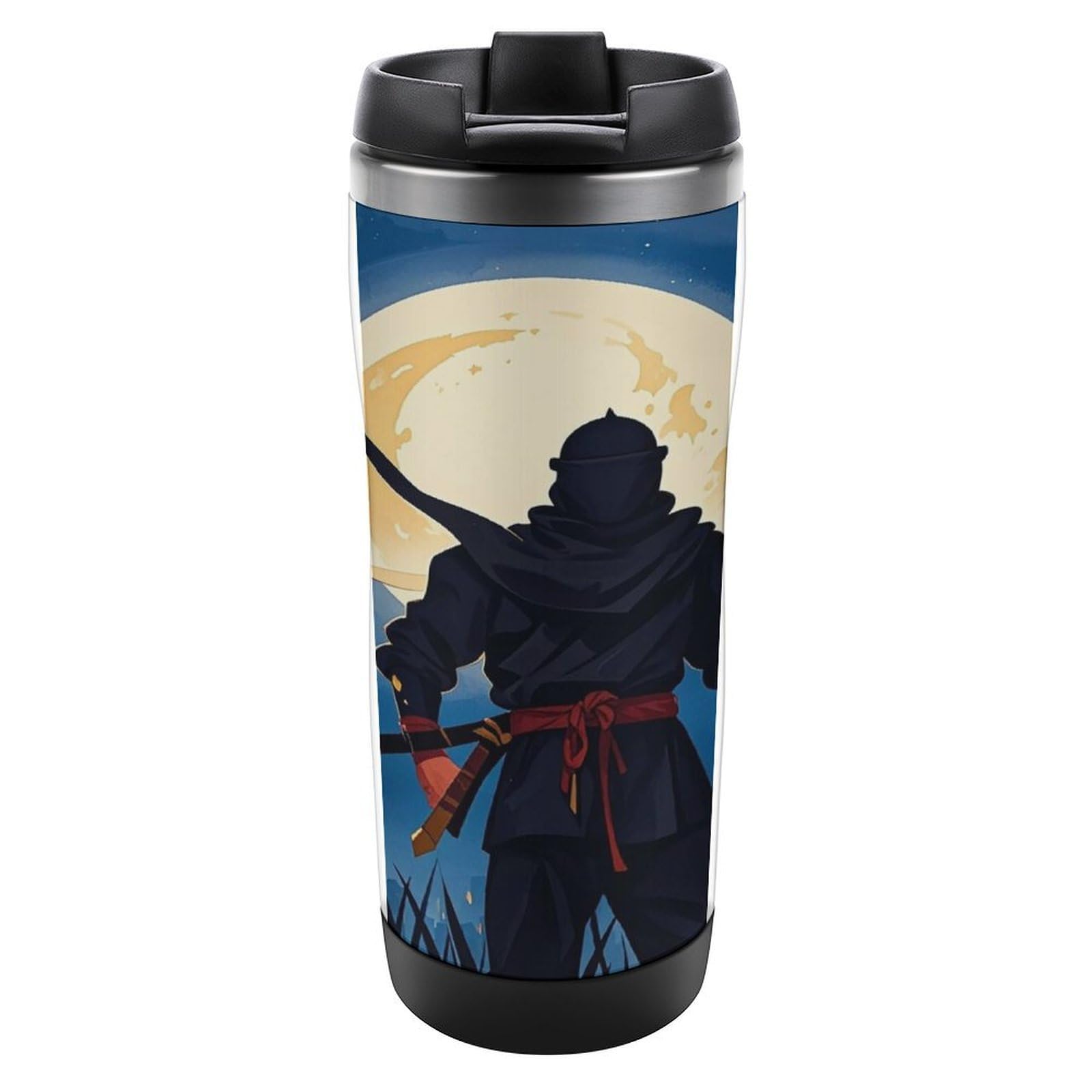 Insulated Stainless Steel Coffee Mug, Moonlight Ninja