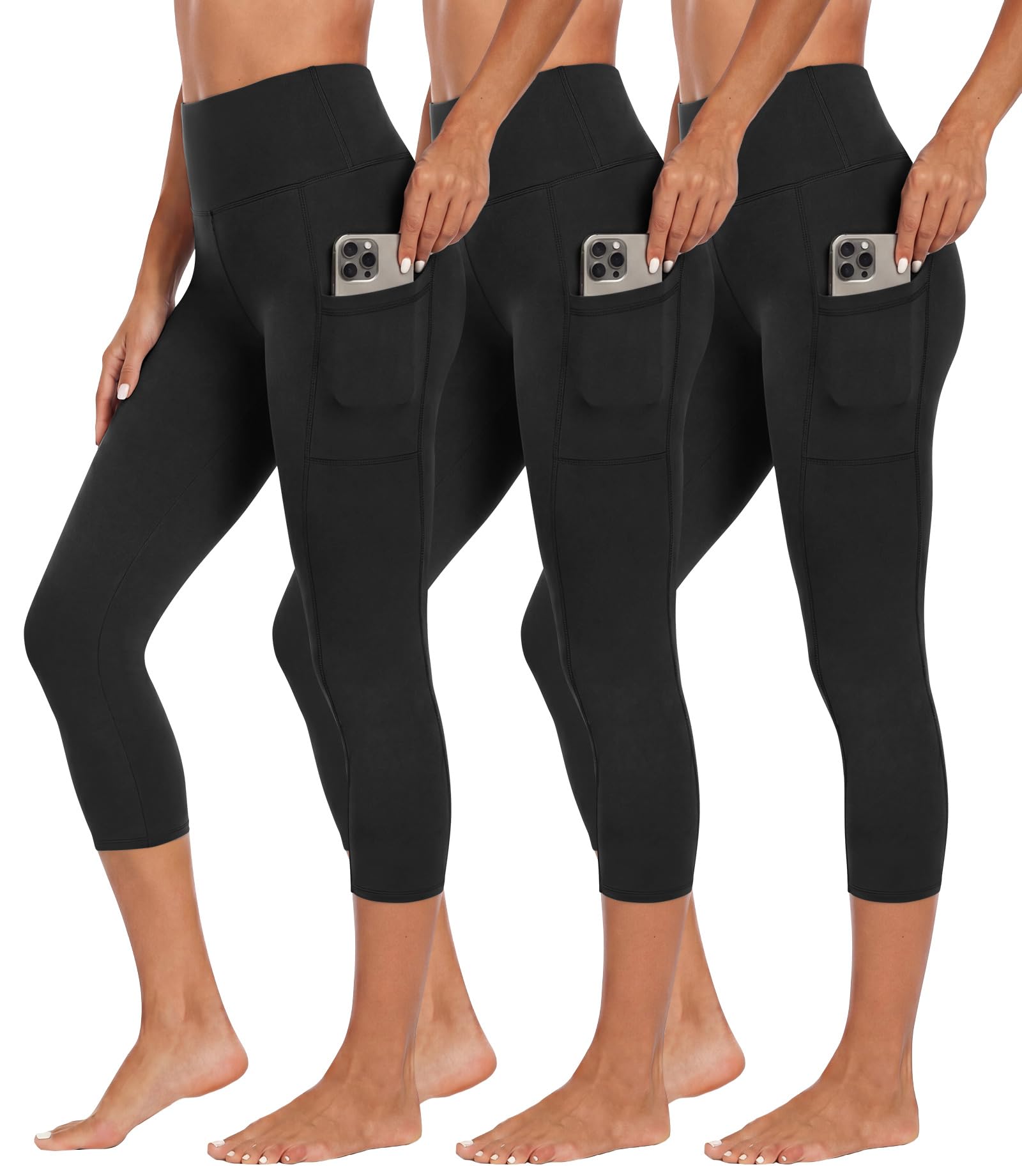 GAYHAY High Waisted Capri Leggings for Women - Soft Slim Yoga Pants for Running Cycling Workout