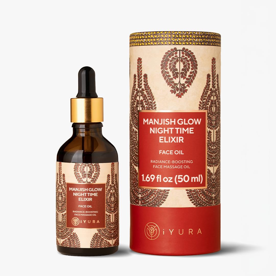 iYURA Manjish Glow Elixir, Overnight Face Oil for a Dewy, More Awake Glow