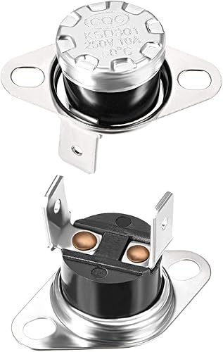 Miniatura 27 de uxcell KSD301 Termostato 284.0 °F/284°F 10A N.C Ajustar interruptor de temperatura de disco rápido para microondas, horno, cafetera 2 piezas