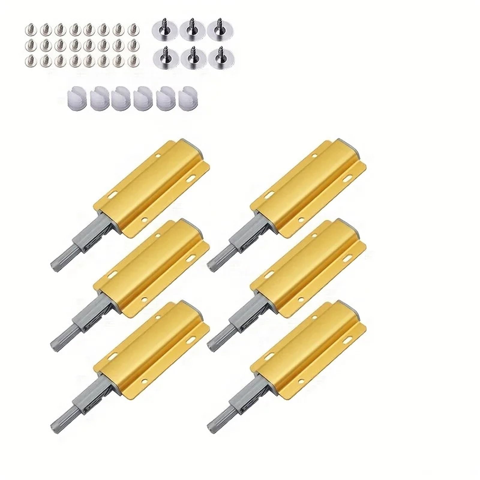 Cnyuon Golden 12Pcs Push To Open System Damper Buffer For Cabinet Door Cupboard Catch For Home Kitchen Furniture Hardware Accessories(Golden)