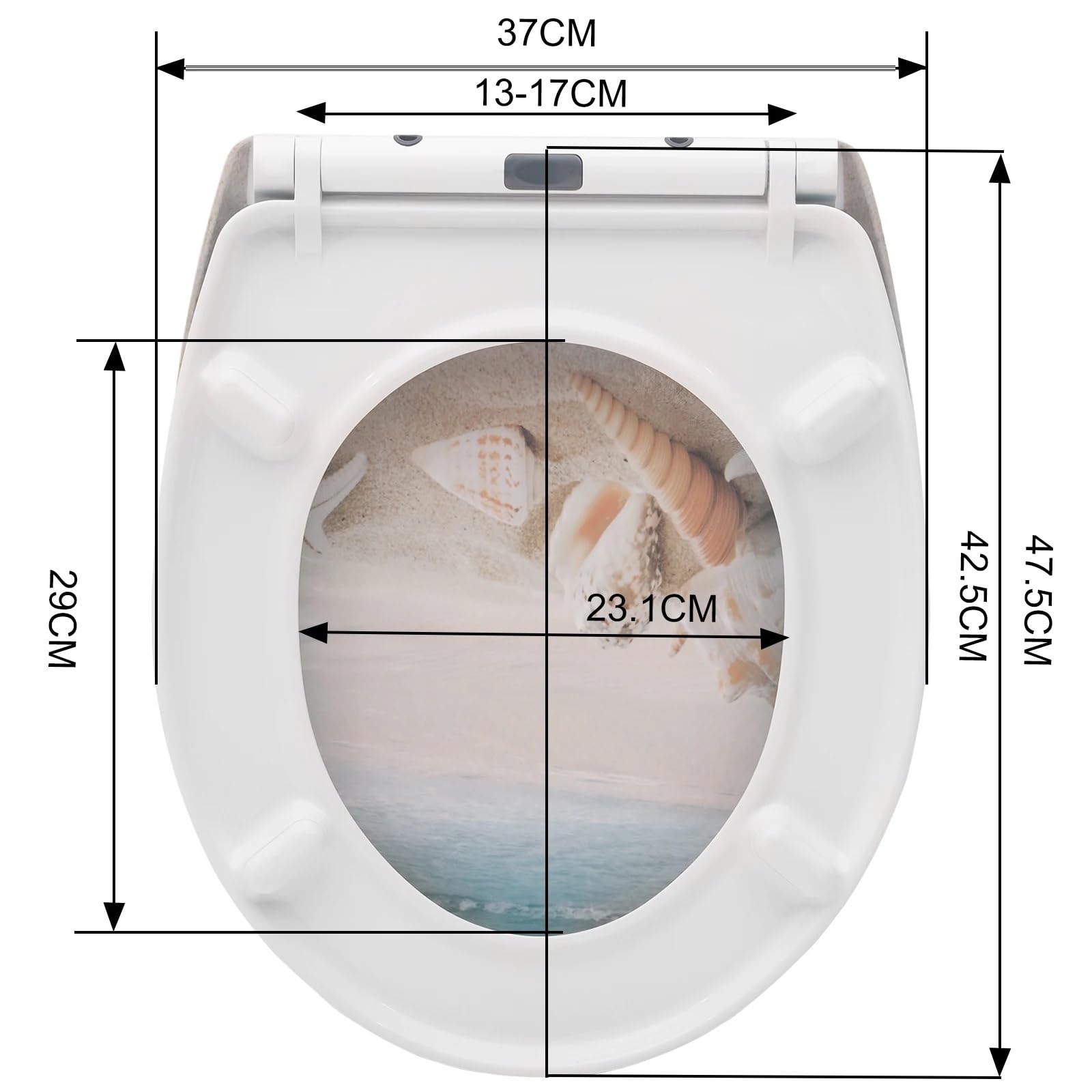 Coperchio toilette morbida chiusura Copriwater ovale in Duroplast con chiusura ammortizzata