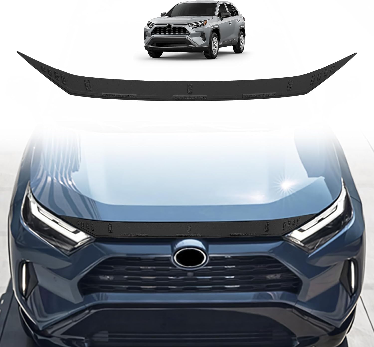 TripleAliners Hood Deflector Protector Compatible with 2019-2025 Toyota RAV4 Accessories Hood Protector TPE Bug Deflector Shield Replacement for RAV4 2025 2024 2023 2022-2019