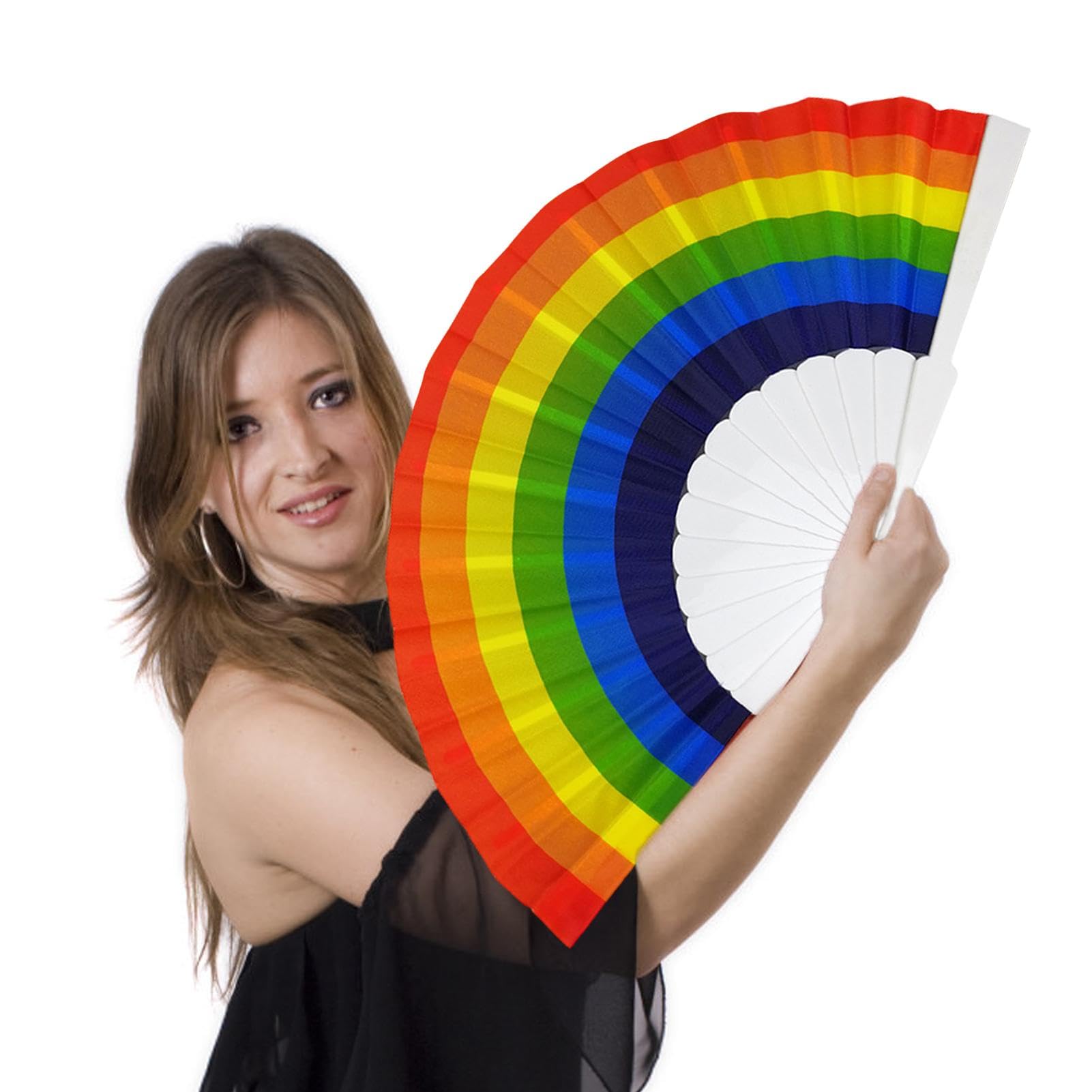 Abanico De Mano Plegable Orgullo Arcoíris Gay Accesorios Desfile