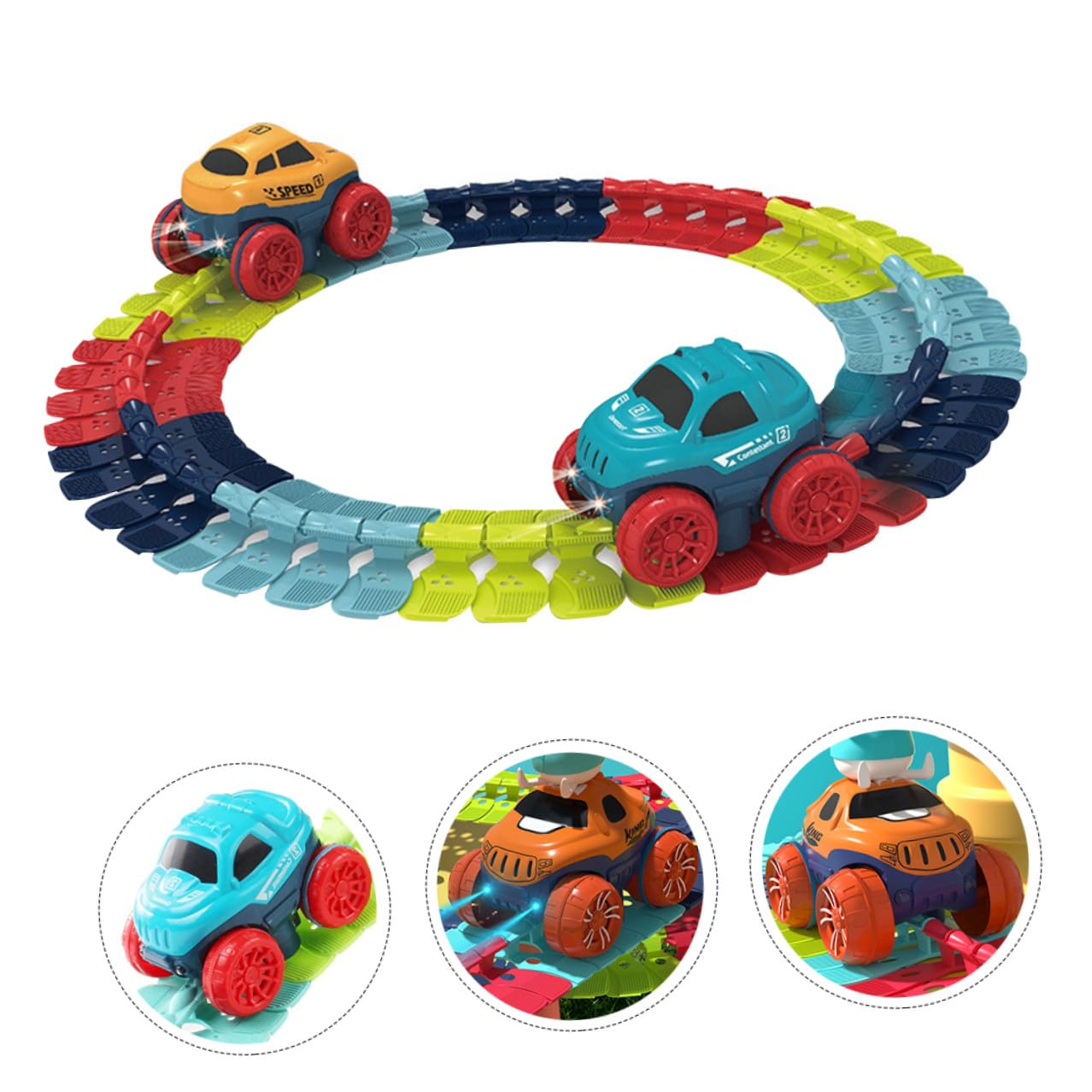 Carro Elettrico su Rotaia Giocattolo Led, Set 1 in Plastica | Gioco Educativo e Creativo, Guida Simulata Sul Tracciato, Robustezza Elevata per Ragazzo Ragazza