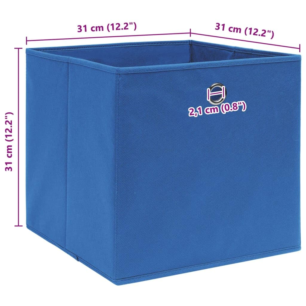 10 scatole portaoggetti, 32 x 32 x 32 cm, in tessuto non tessuto, pieghevoli, con occhiello in metallo, organizer per cassetti, tavolo da toeletta e conservazione versatile e organizzazione