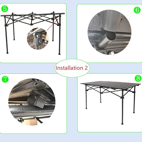 Miniatura 6 de Mesa plegable portátil de altura ajustable ligera, con bolsa de transporte para cocinar al aire libre, picnic, campamento, barco, viajes (tamaño