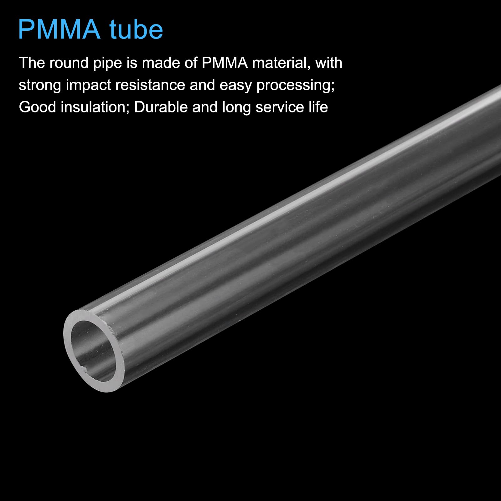 QUARKZMAN Tubo In Acrilico Trasparente Rigido Rotondo 10mm(0.4") Diametro Interno 14mm(0.55") 25cm(10") Per Lampade E Lanterne, Sistema Di Raffreddamento Ad Acqua