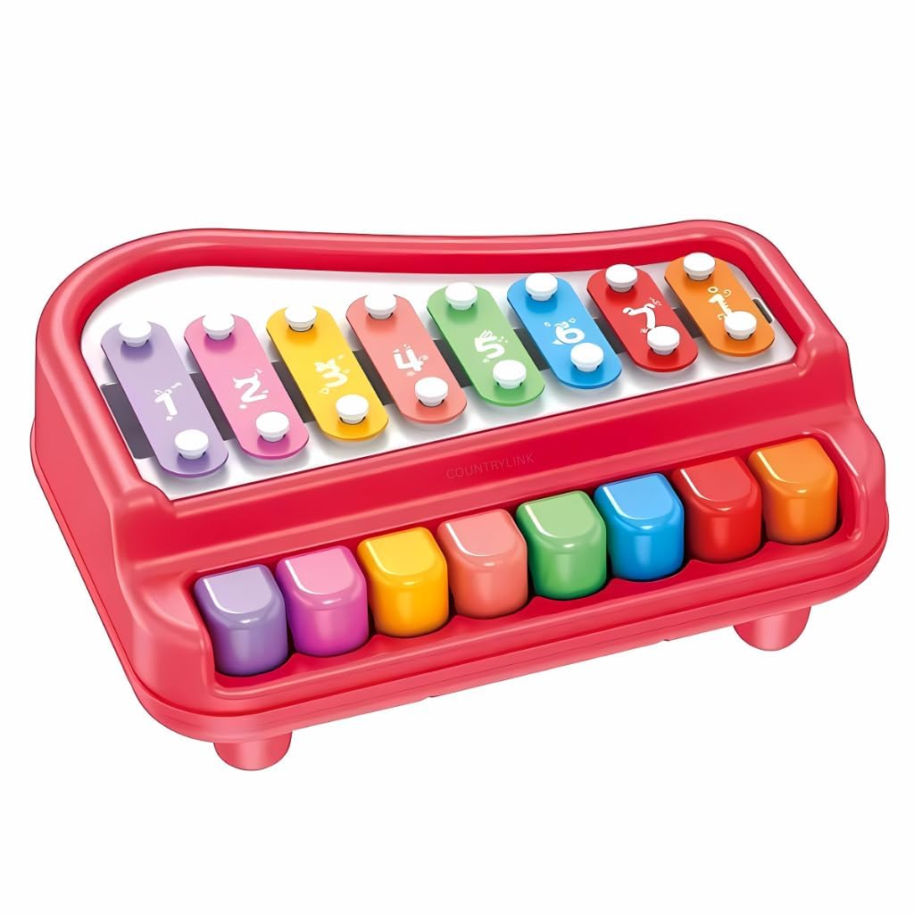 2 in 1 Piano Xylophone for Kids| Musical Toys for Kids Aged 1-3 Years Old, Multicolored Keyboard, Preschool Educational Musical Learning Toy for Baby Girls Boys-image-8