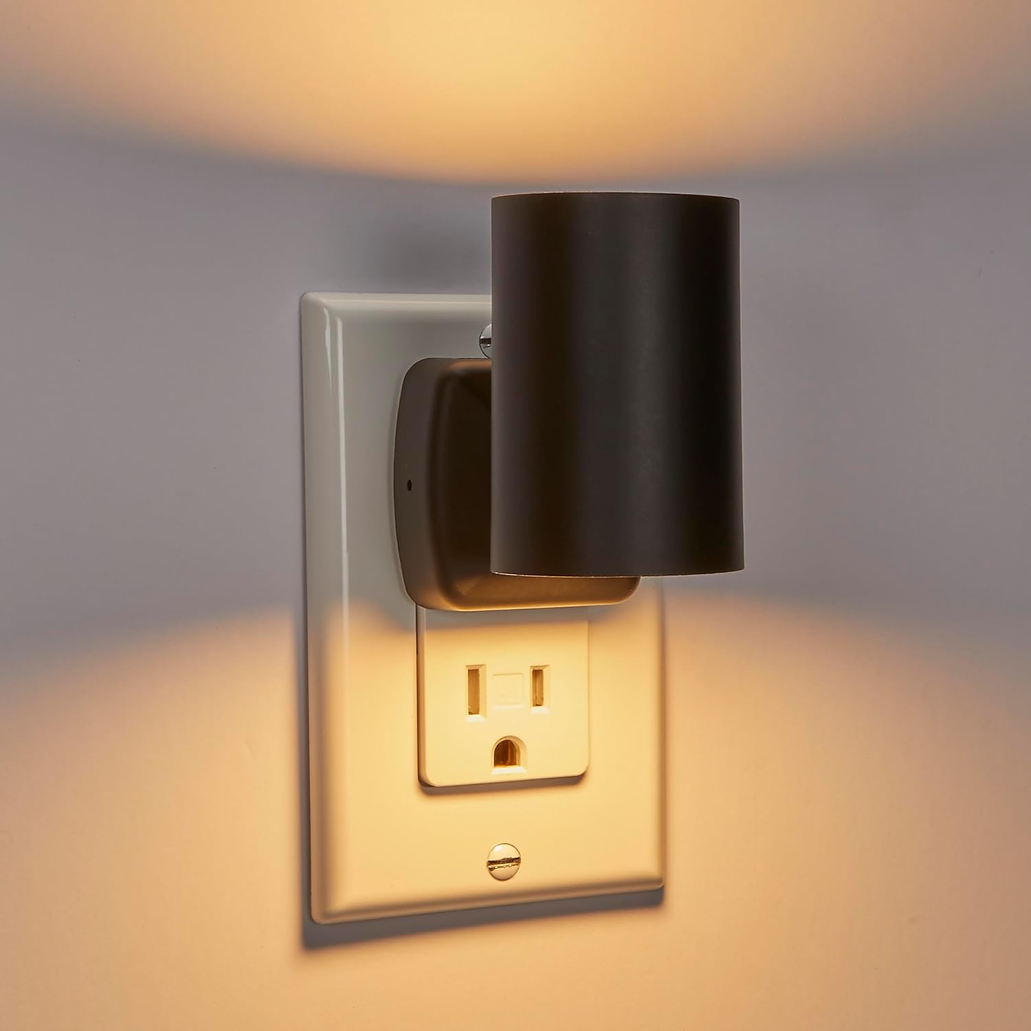 Maxxima Modern LED Night Light, Plug-in Wall Outlet, Up/Down Lighting Style, 2700K Warm White, Automatic Dusk-to-Dawn Sensor, Adjustable Brightness, for Bedrooms, Kitchens, Bathrooms, 2-Pack