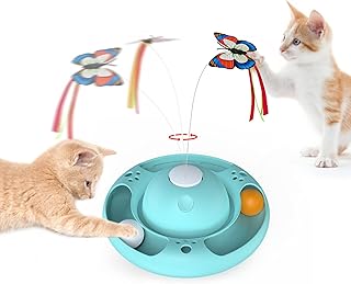 BlueFire Interactive Cat Toys Butterfly Cat Toys for Indoor Cats, Automatic Butterfly 360° Rotating Toys for Kitty, Interactive Kitten Toys Automatic Robotic Pet Toys for Cats Dogs Pets