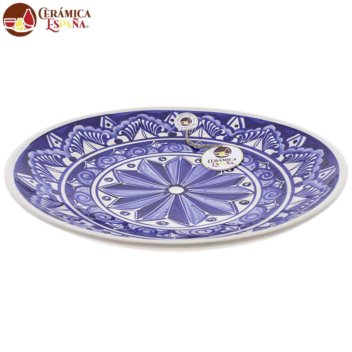CERÁMICA ESPAÑA | Plato Decorativo de Pared | Cerámica Hecho a Mano | Modelo D04 | 35x35x5 cm