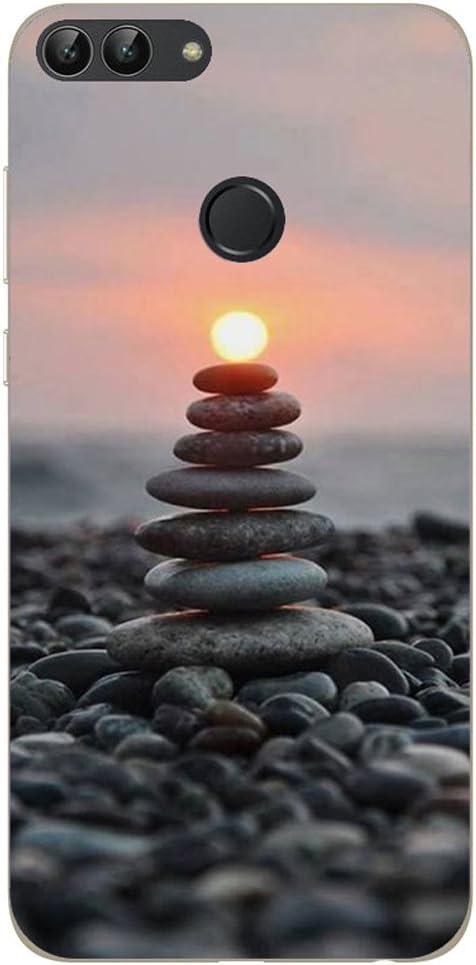 HUAWEI P Smart/Voadafone P Smart, FIG-LX1 case [with free stylus], luxury Anti-Scratch Fingerprint Shock Proof Gel TPU Soft Cover case Skin for HUAWEI P Smart/Voadafone P Smart, FIG-LX1 (balance stone design)