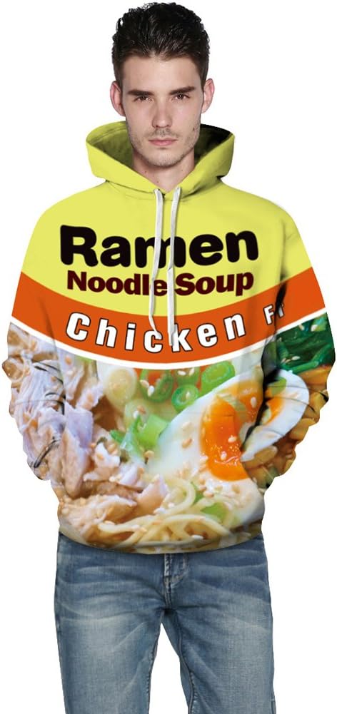 ZUEVI Men's Hoodies Novelty 3D Funny Printed Graphic Pullover Hoodie Sweatshirts with Pockets - Image 2